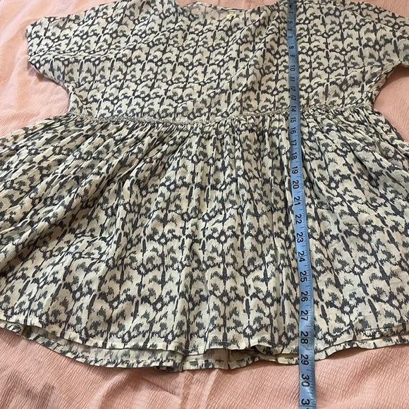 100% Cotton Leopard Beaded Short Sleeved Top Empire Waist - Picture 6 of 9